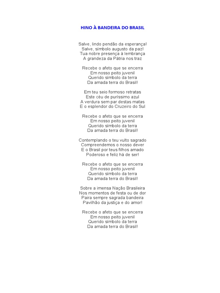 Hino A Bandeira - Letra | PDF