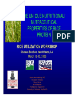 The Unique Nutritional/ Nutraceutical Properties of Rice Protein