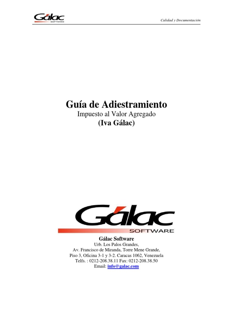 Guía de Uso del IVA Gálac Software | PDF | Impuesto al valor agregado ...