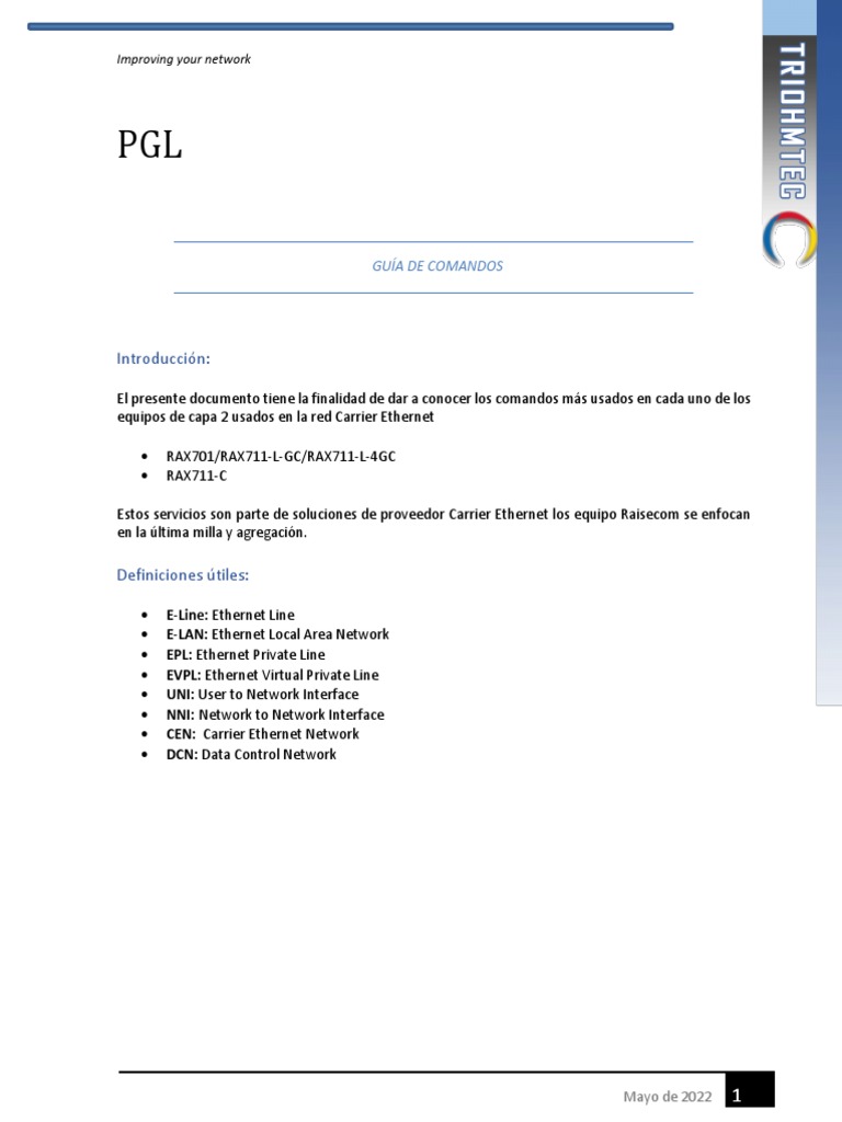 Comandos para Equipos Raisecom RAX701/RAX711 | PDF | Protocolos de ...