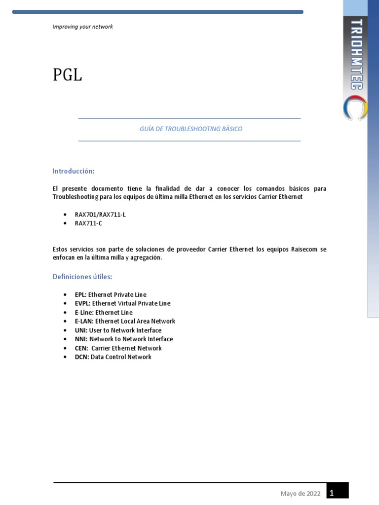 Troubleshooting Equipos Raisecom RAX701/RAX711 | PDF | Protocolos de ...