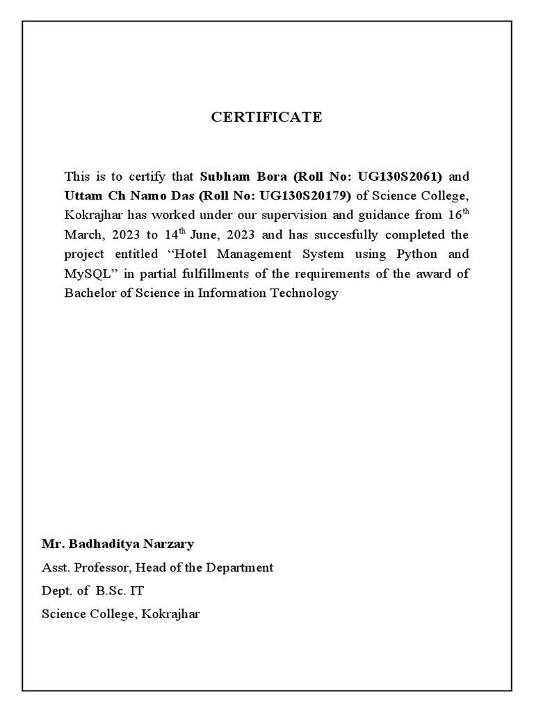 CERTIFICATE PDF Information Technology Management Information