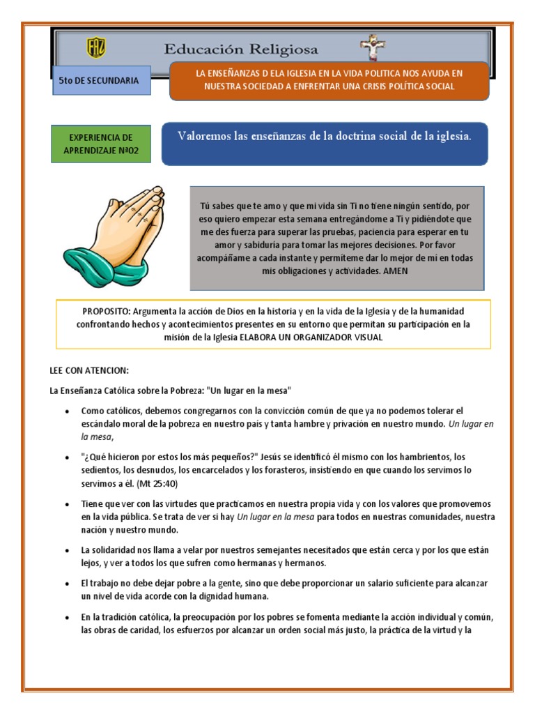 Doctrina Social de la Iglesia y Pobreza | PDF | Iglesia Católica | Paz