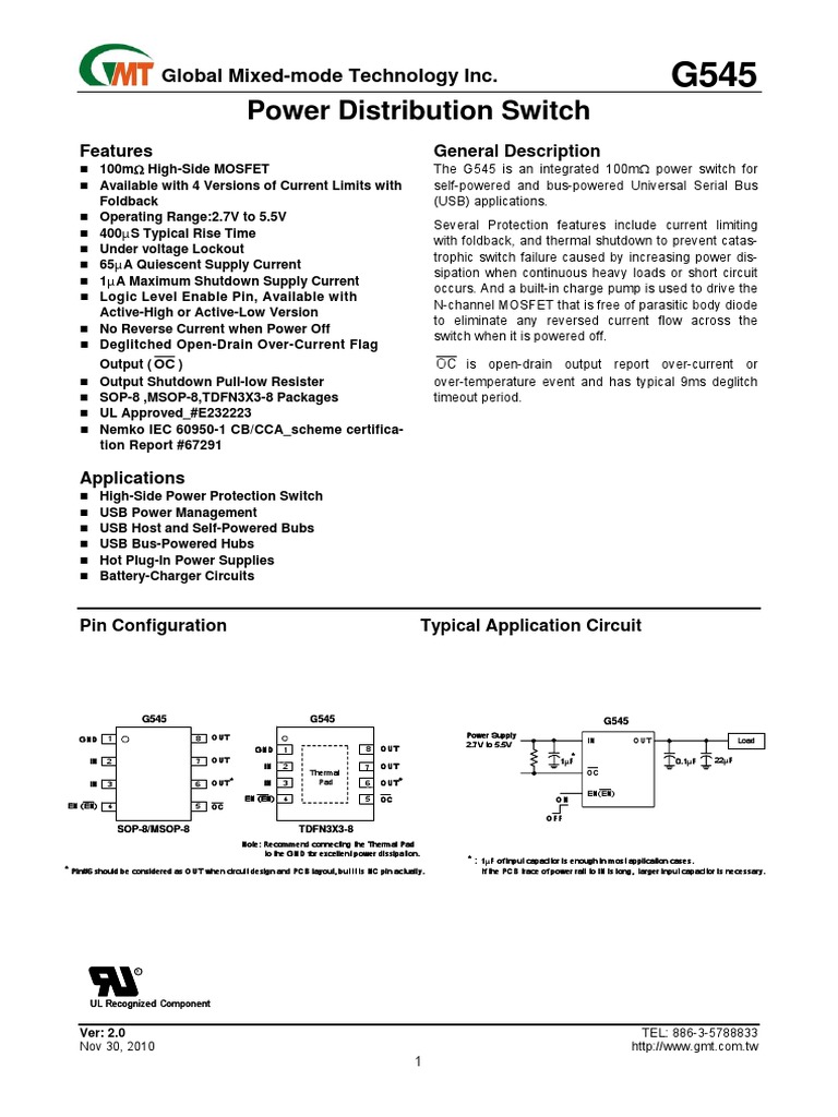 G545 GlobalMixed Modetechnology | PDF | Power Supply | Mosfet