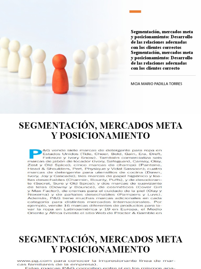 Segmentación y Posicionamiento de Mercados | PDF | Marketing | Mercado ...