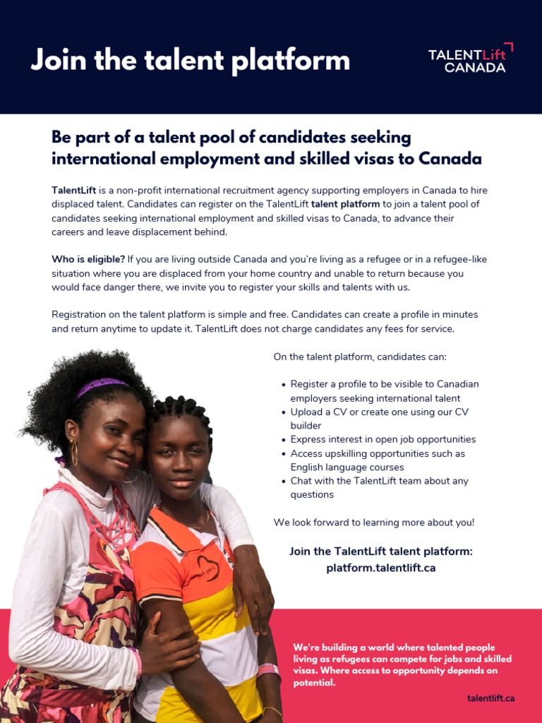Join The TalentLift Talent Platform Poster | PDF | Human Migration 