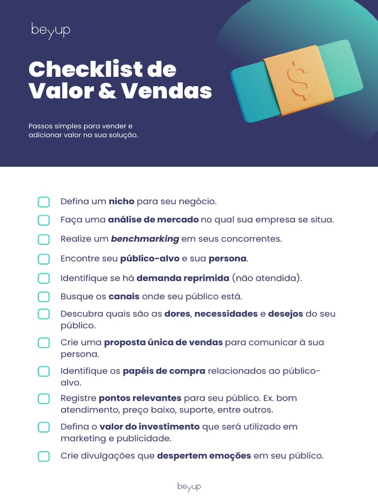 Checklist de Valor e Vendas | PDF