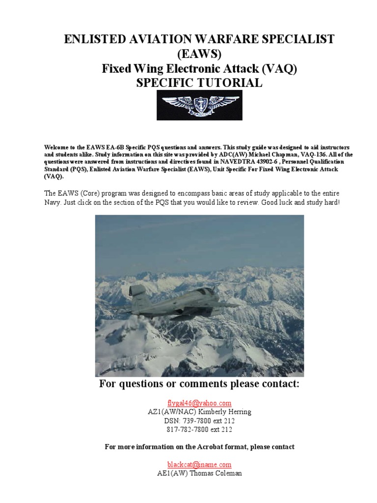 EAWS EA-6B Fixed Wing Study Guide | PDF | Instrument Flight Rules ...