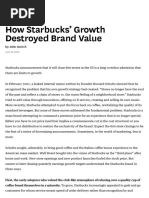 How Starbucks' Growth Destroyed Brand Value