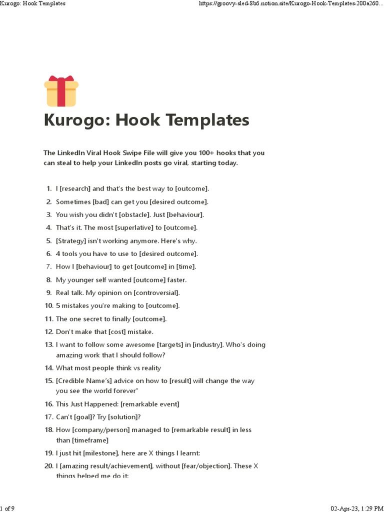 LinkedIn Viral Hook Templates | PDF | Career & Growth | Business