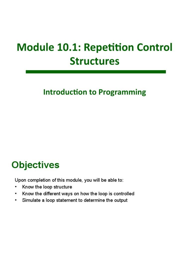 Repetition Control Structures | PDF | Computer Engineering | Software ...