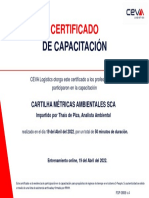 Certificado de Entrenamiento - Cartilha Métricas Ambientales SCA