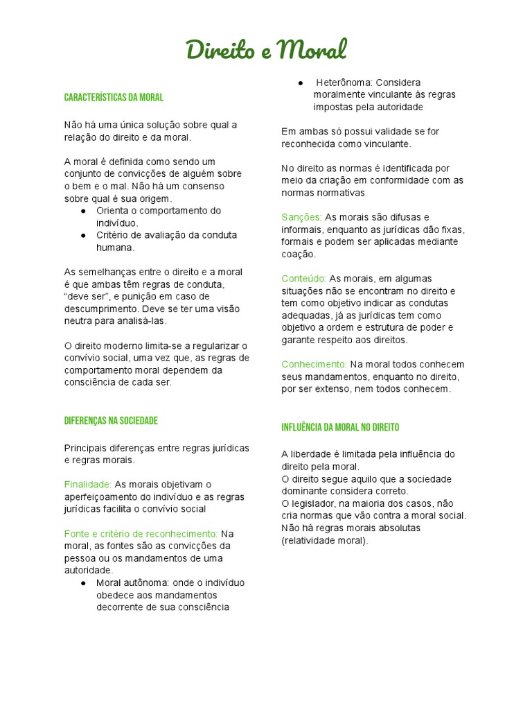 Diferenças entre Direito e Moral | PDF | Moralidade | Ciência Política