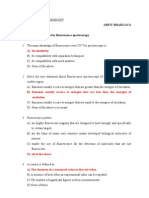 Multiple Choice Questions For Fluorescence Spectros