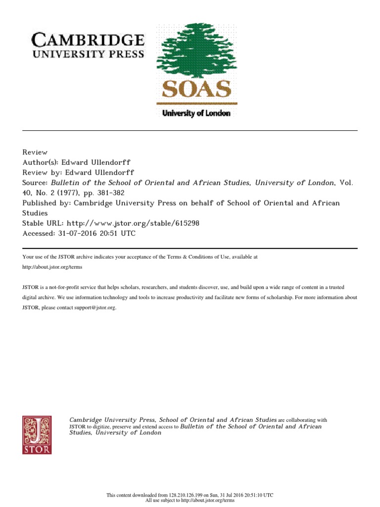 Cambridge University Press, School of Oriental and African Studies