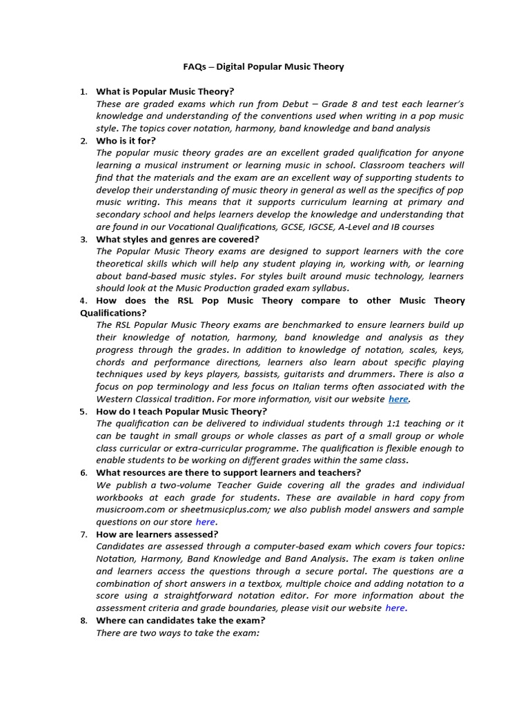 Digital Pop Music Theory FAQs PDF Music Theory Behavior Modification