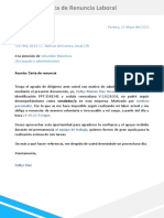 27 Modelo de Carta de Renuncia Laboral