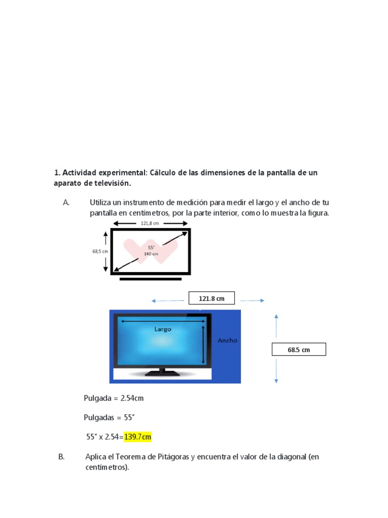 Cuánto Mide Una Televisión de 55 Pulgadas | PDF | Métodos y materiales ...