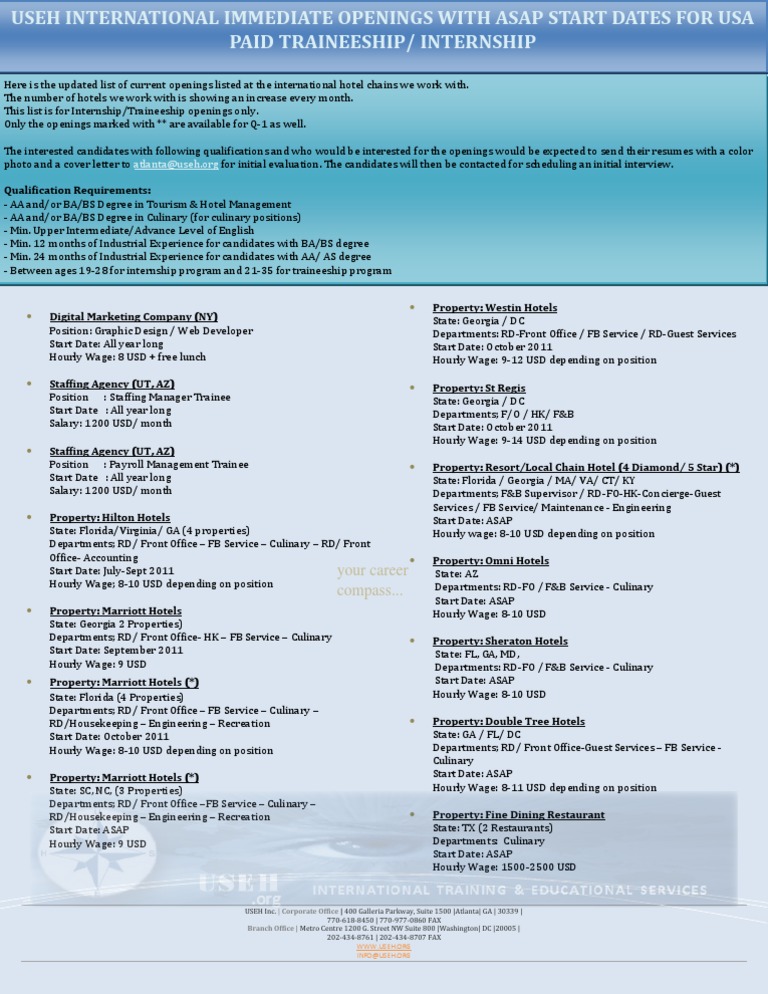 Current Openings | PDF | Hospitality Industry | Hotel