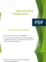 ACCOUNTING FOR SPECIAL TRANSACTIONS - Corporate Liquidation