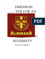 Admission Letter For An University