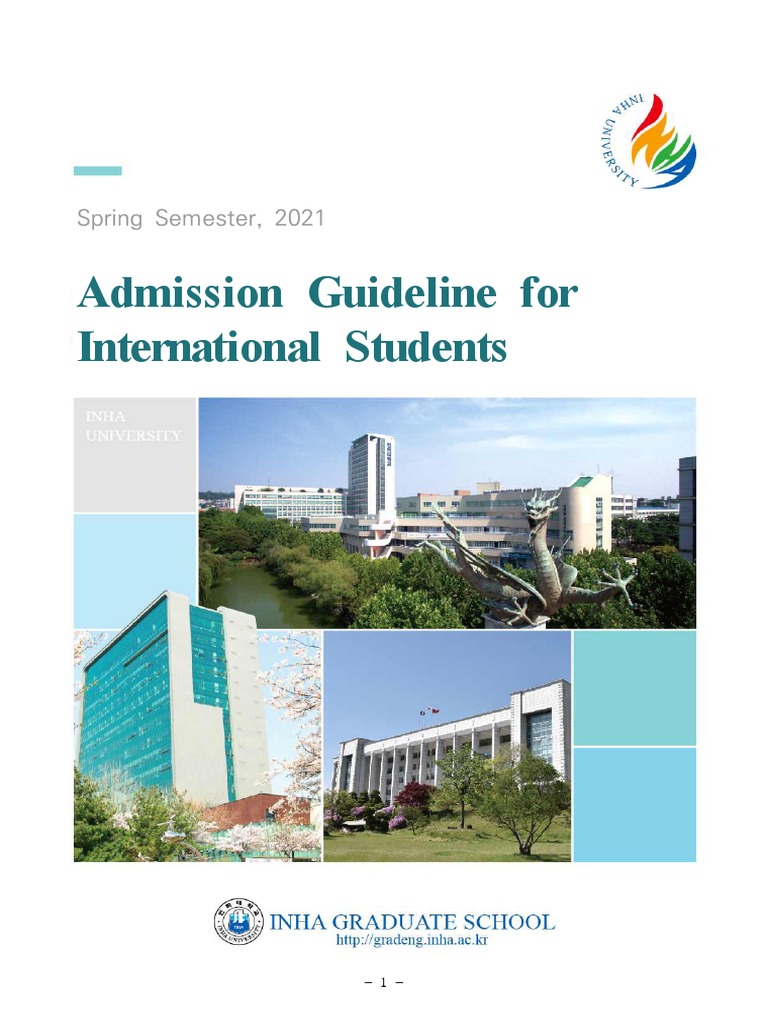 Inha University Admission Guidelines 2025 | PDF | Academic Degree ...