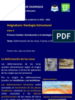 Clase 2 - Geologia Estructural - Deformación. Fuerza y Esfuerzo