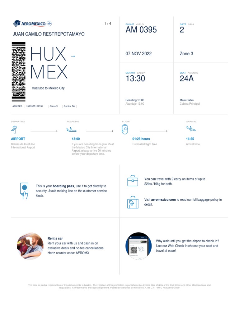 Aeromexico_AMXEES_2022_11_07_HUXYVR_ALL PDF Airport Baggage