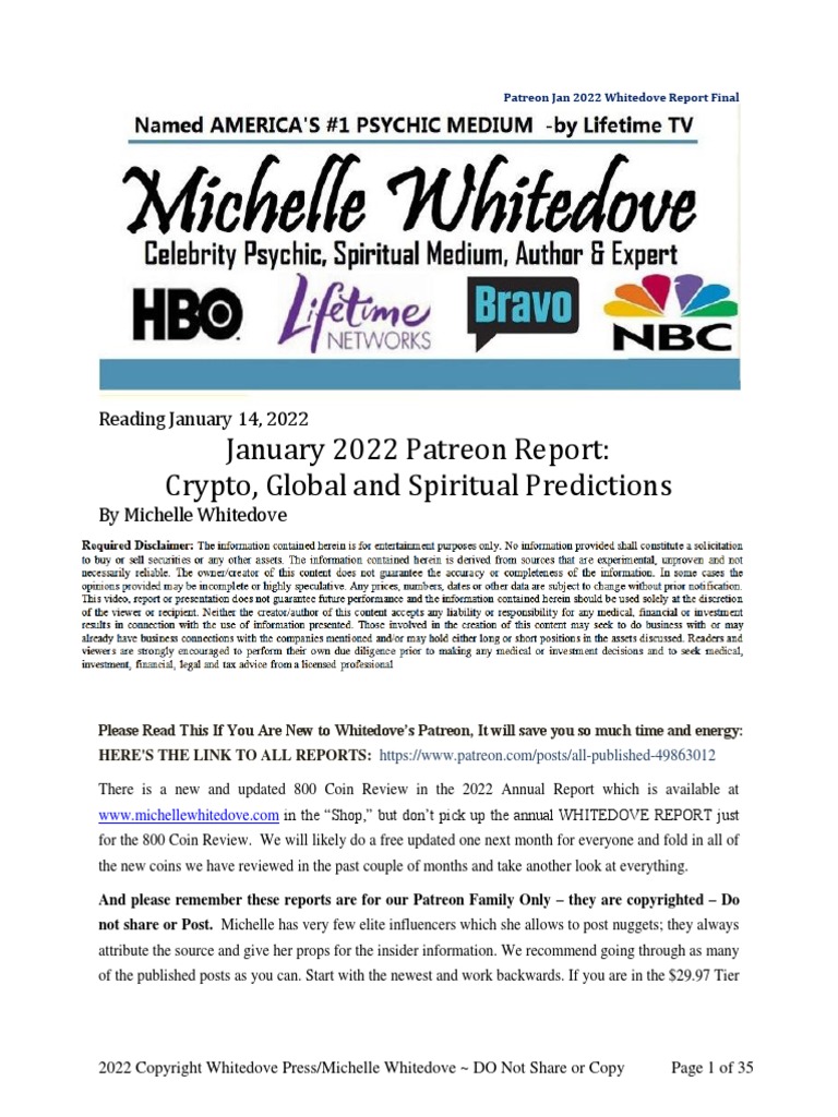 Patreon Jan 2022 Whitedove Report Final | PDF | Trust Law | Cryptocurrency