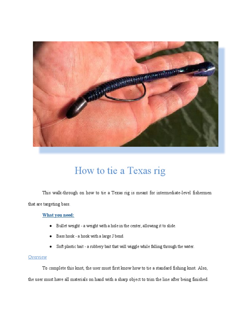 Tying a Texas Rig for Bass Fishing | PDF