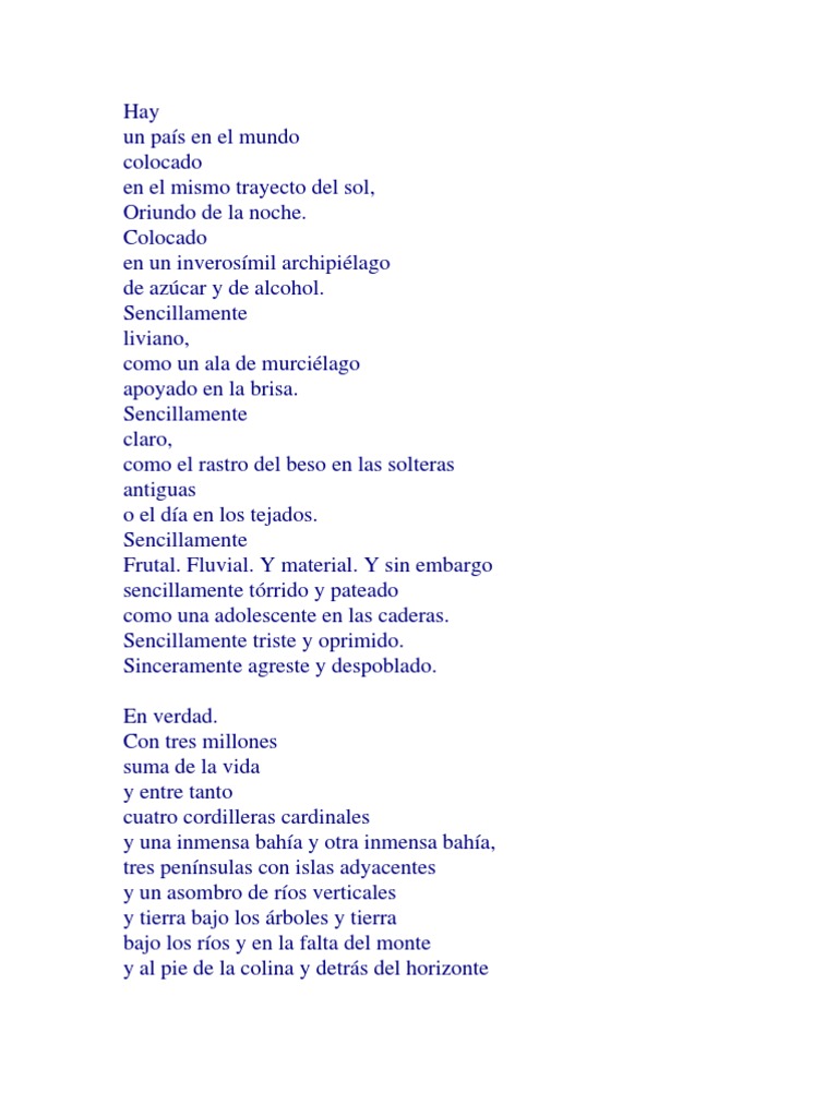 Hay Un Pais en El Mundo, Pedro Mir PDF Tierra