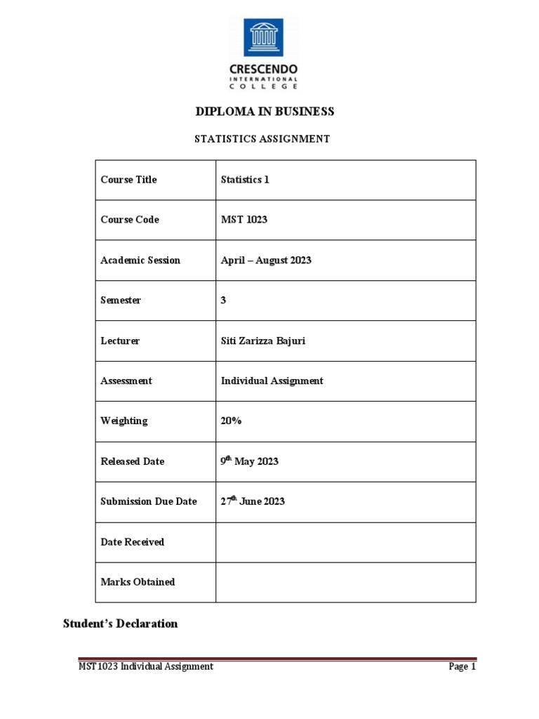 Business Statistics Assignment Overview | PDF | Categorical Variable ...