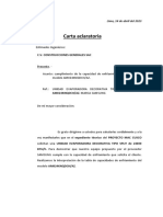 Carta Aclaratoria de Interpretacion de La Tabla de Capacidades Del Evaporador Am024knqdch