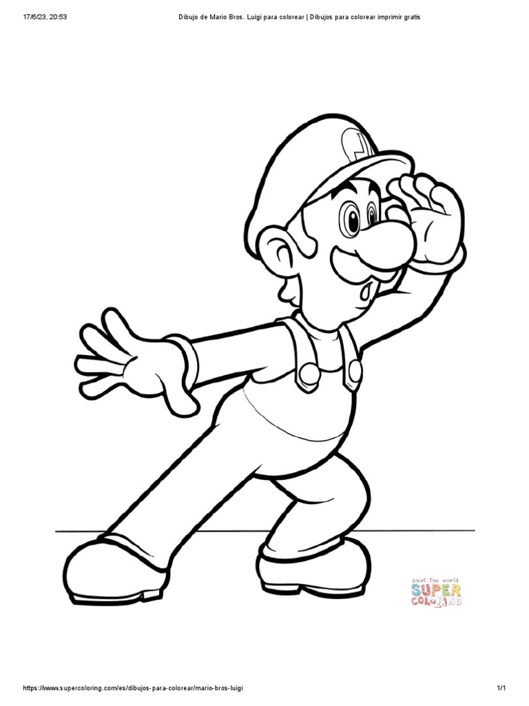 Dibujo de Mario Bros. Luigi para colorear _ Dibujos para colorear ...
