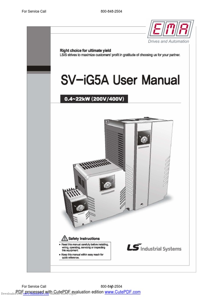 SV-iG5A Inverter Safety Manual | PDF | Electric Motor | Power Inverter