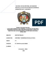 Los Planes Generales de Gobierno, El Proceso de Reforma y Modernización en El Perú