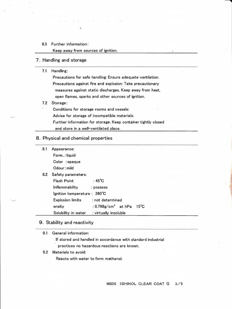 MSDS CLear Coat G 3 | PDF