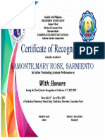 3rdc Qtr. Certificate of AWARD AND RECOGNITION