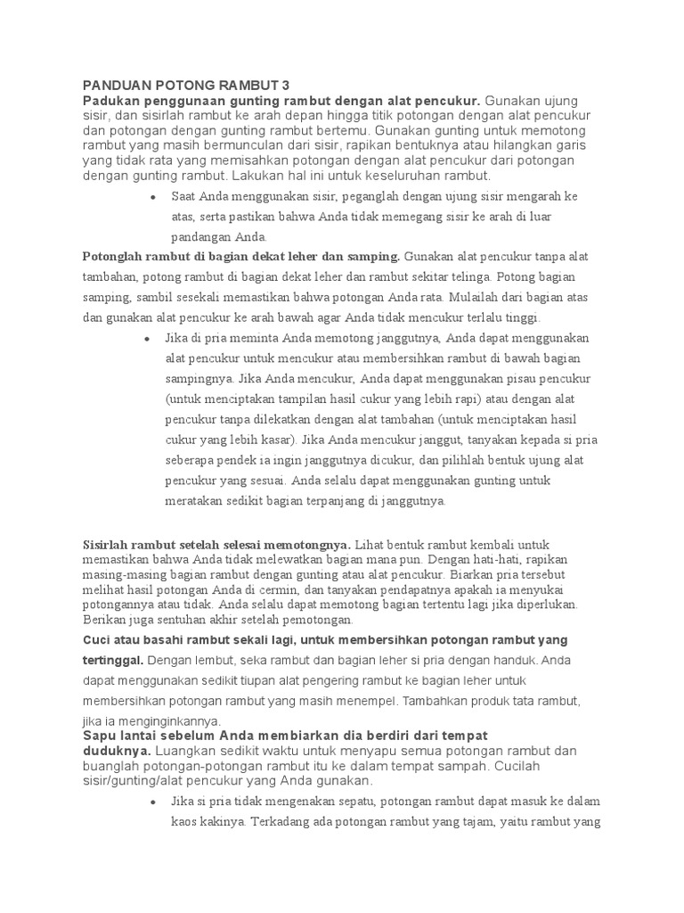 Panduan Potong Rambut 3 | PDF