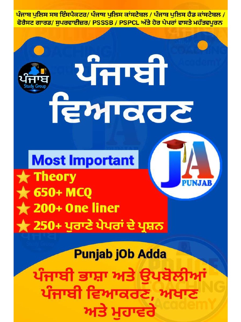 Punjabi Grammar Ebook PDF