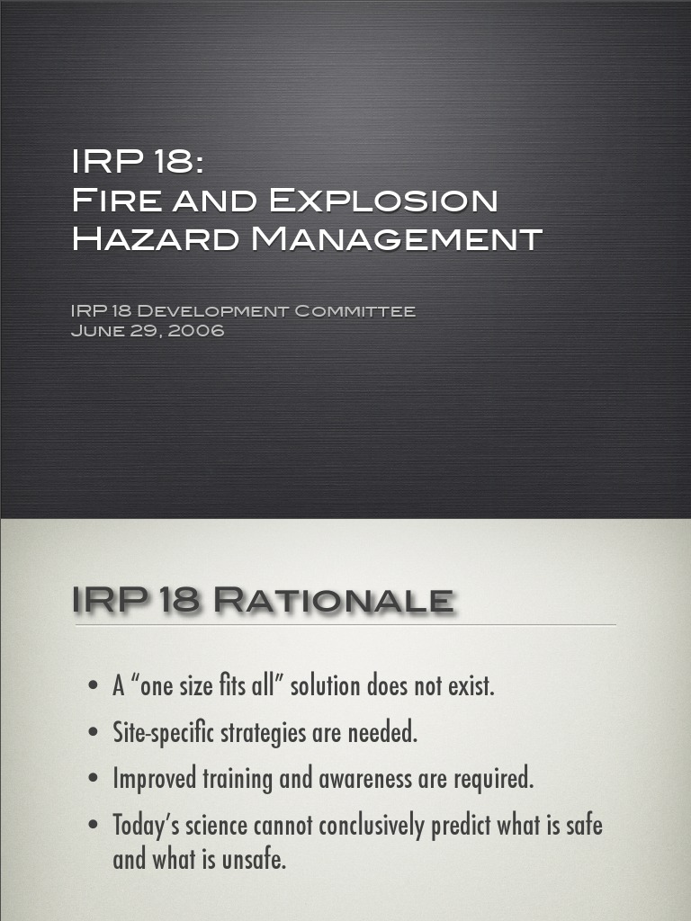 IRP18 Presentation | PDF | Combustion | Explosive Material
