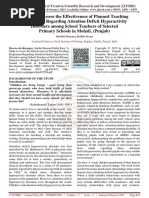 A Study To Assess The Effectiveness of Planned Teaching Programme Regarding Attention Deficit Hyperactivity Disorders Among School Teachers of Selected Primary Schools in Mohali, Punjab