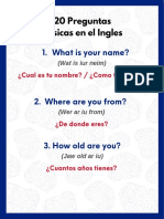 20 Preguntas Basicas en El Ingles