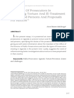 The Role of Prosecutors in Preventing Torture and Ill-Treatment of Accused Persons and Proposals For Reform