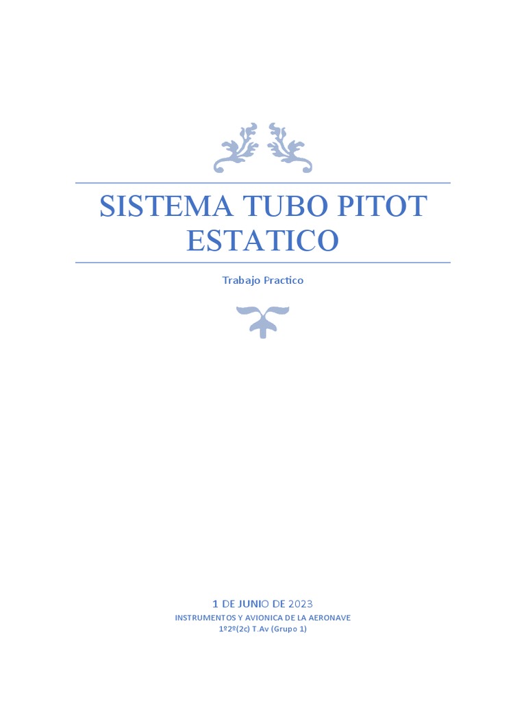 Sistema Tubo Pitot Estatico Descargar gratis PDF Presión Descarga