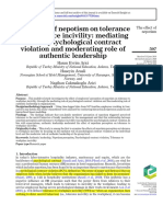 Arici, Arasli, Arici - 2020 - The Effect of Nepotism On Tolerance To Workplace Incivility Mediating Role of Psychological Contract Viol