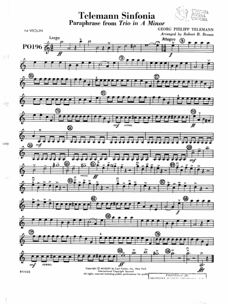 TELEMANN SINFONIA Partes | PDF