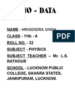 Physics Project (11th) Thermodynamics