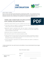 Application For Course Discontinuation