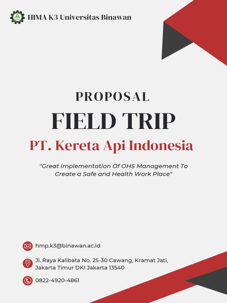 Proposal Kunjungan K3 ke PT Kereta Api | PDF
